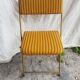 Old folding chair lafuma metal gold with fabric yellow stripes vintage