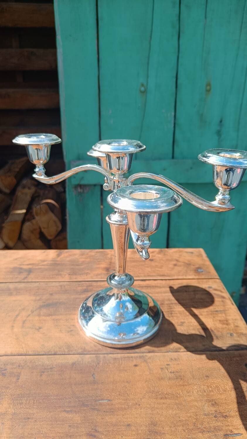 English silver candelabra candlestick