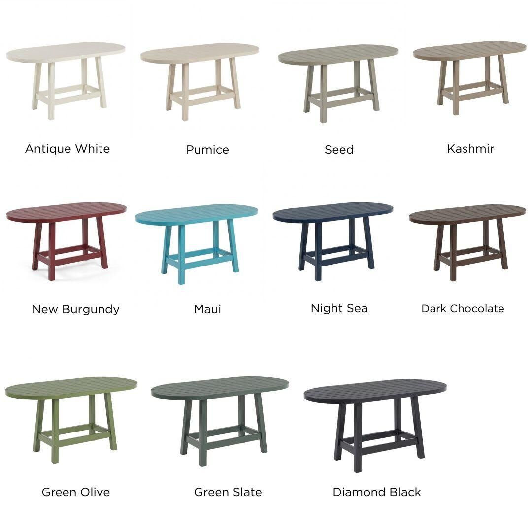 Handmade solid wood oval dining table, Bacon Collection