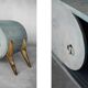 Buffet vintage du milieu du siècle moderne italien turquoise en bouleau