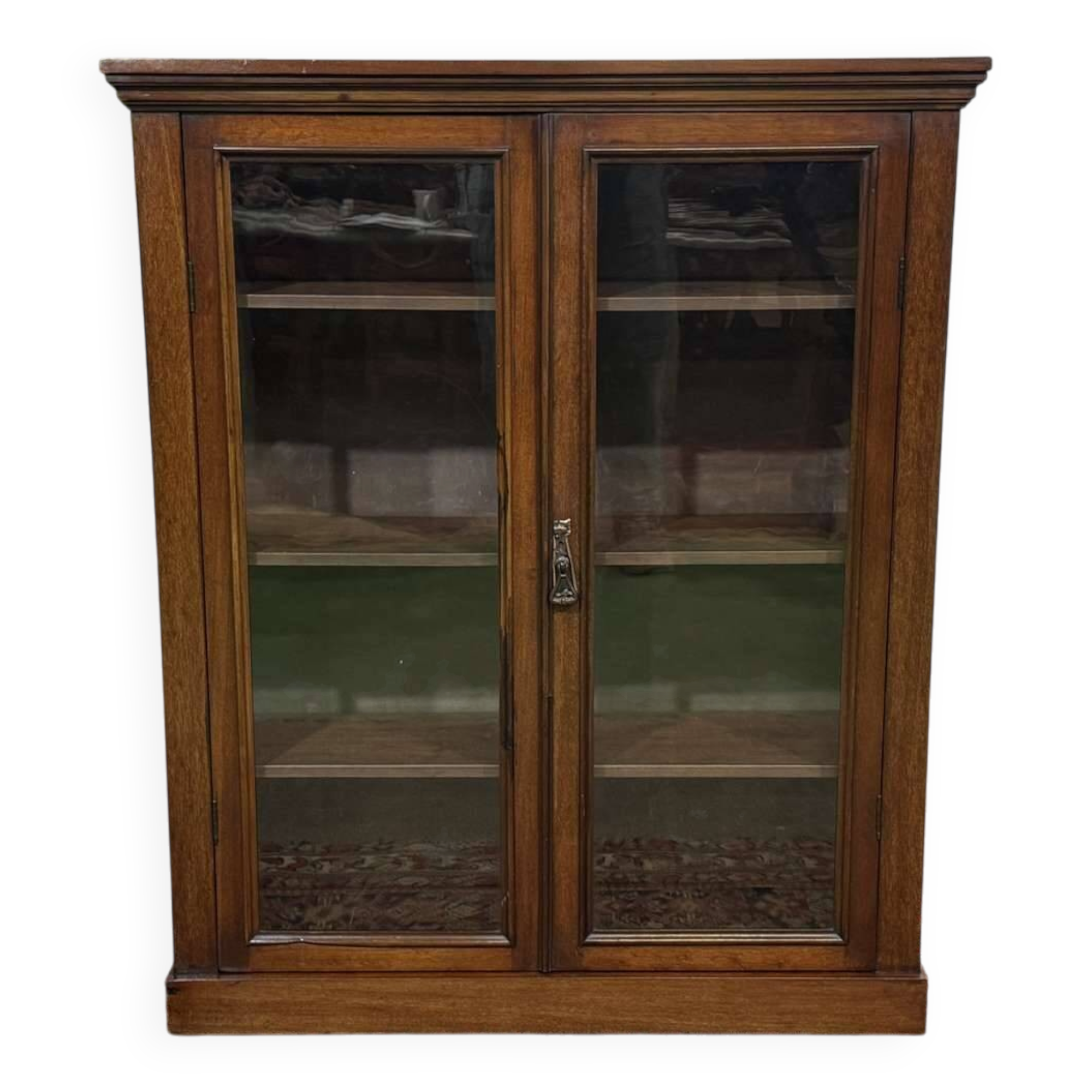 19th-century English mahogany display cabinet