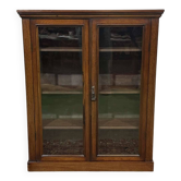 19th-century English display cabinet in mahogany