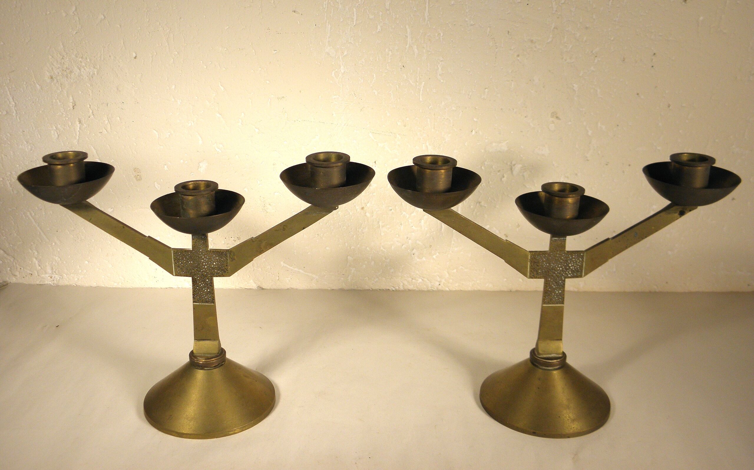 Pair of Arts and Crafts candlesticks