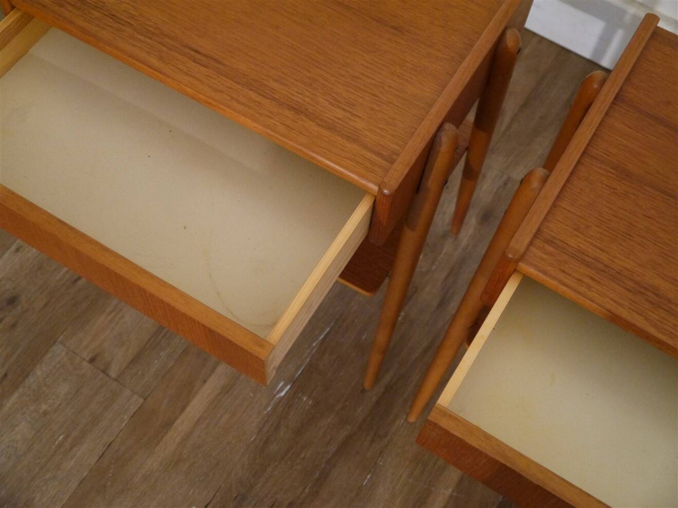 Scandinavian teak bedside tables by Carlstrom 1960