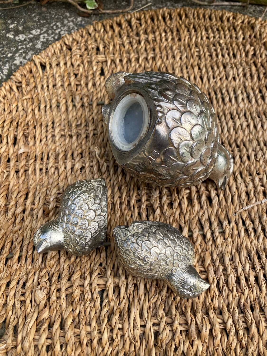 Trio vintage sel poivre et sucrier