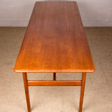 Large Danish teak coffee table with 1960 document rows.
