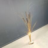 Vintage brass cattail floor lamp by Daniel D'Haeseleer, 1970s
