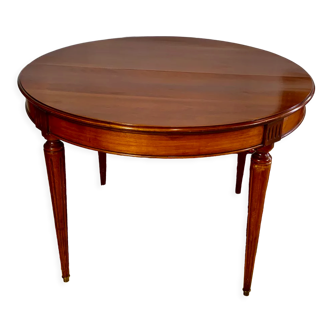Round table in cherry wood with 2 extensions stamped fortunato, cabinetmaking high-end