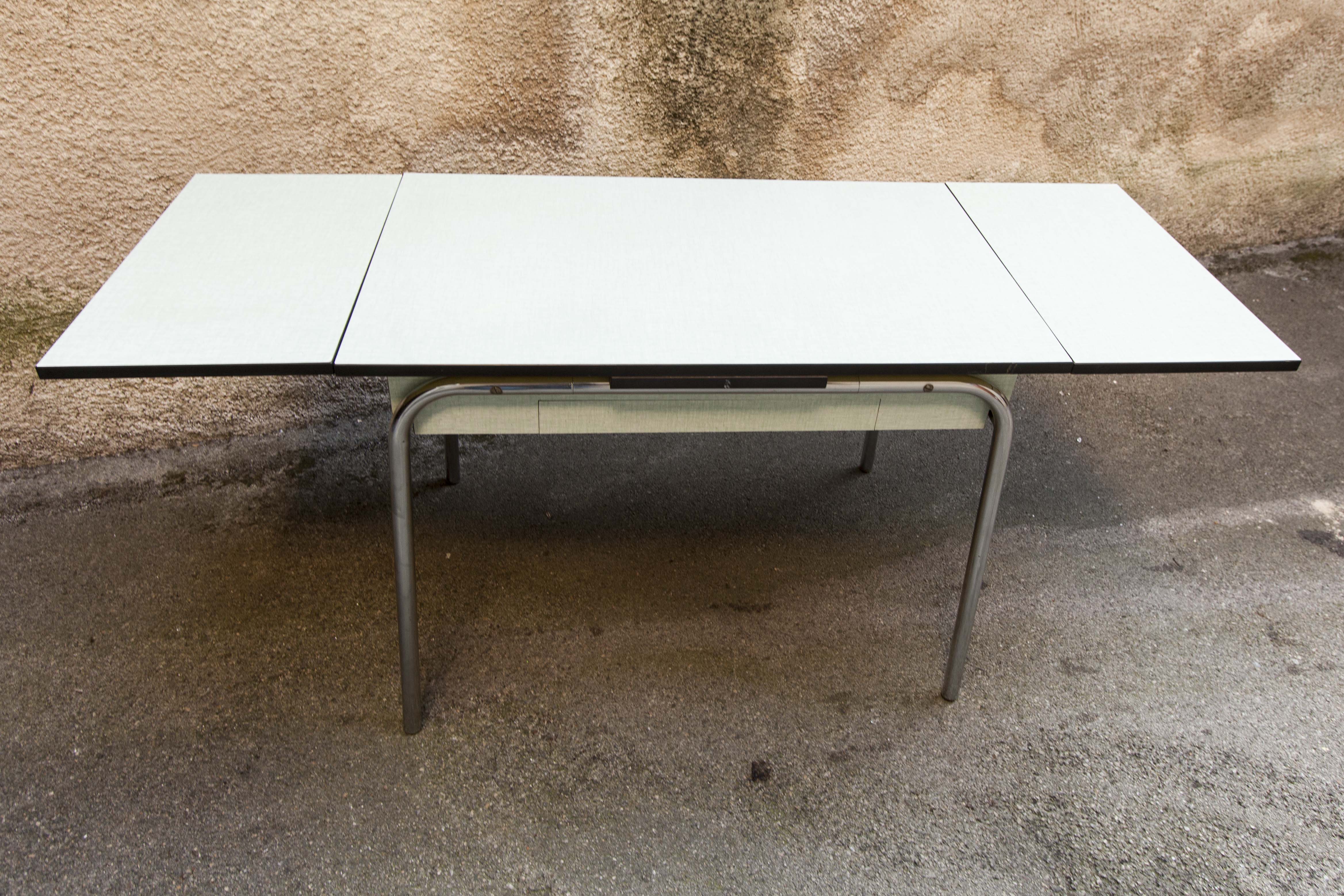 Green formica table, 1970