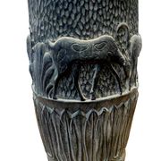 Polychrome terracotta vase decorated with antelopes, 20th century