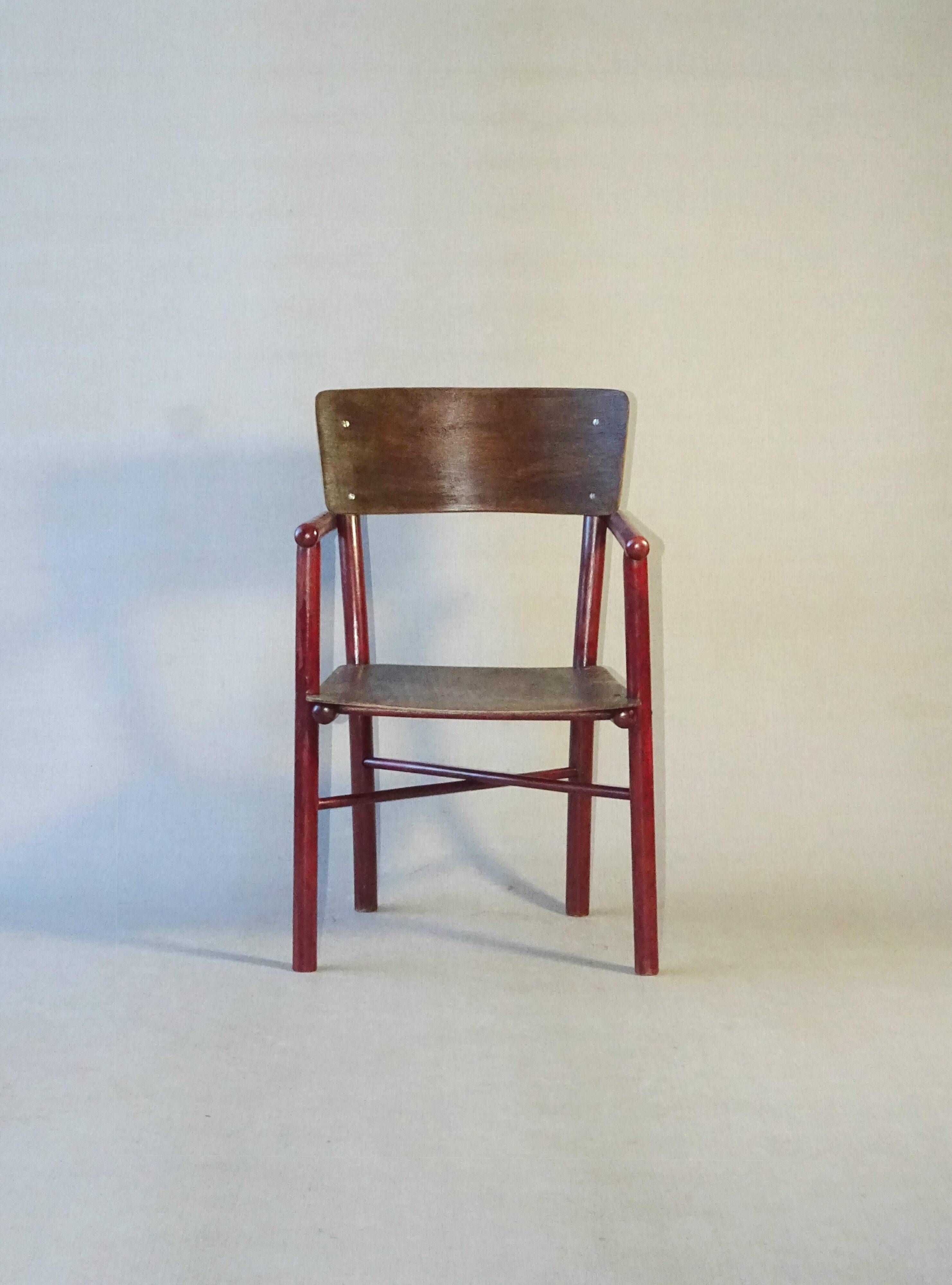 Thonet armchair for children No. Z10/F, 1925. Full Art Deco.