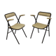 Pair of folding chairs with vintage armrests, 70s