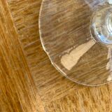 6 champagne glasses in blue glass and vintage transparent base