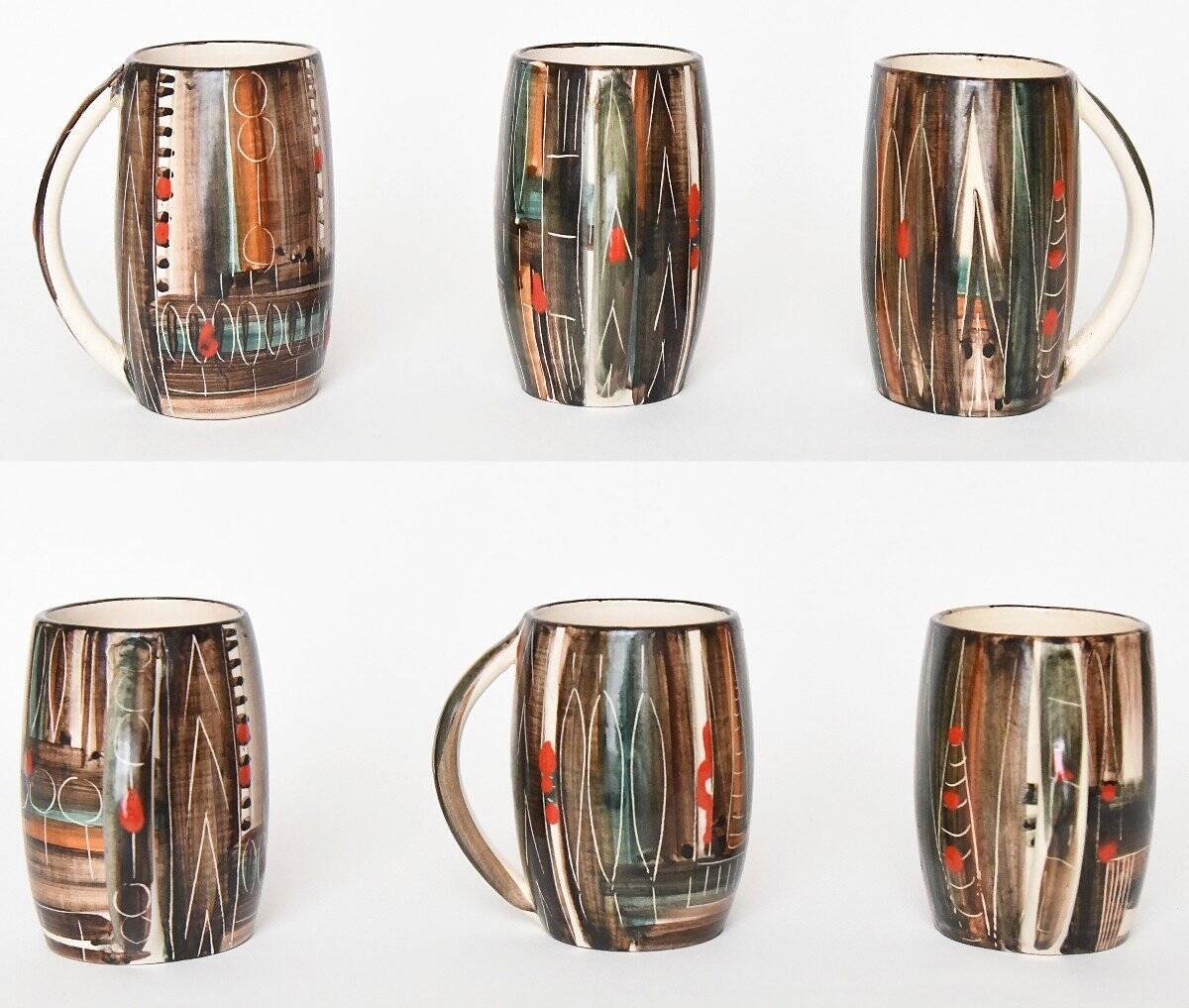 Vintage orangeade service in ceramic by "Fenice" from Albisola.