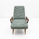 Pair of Italian Mid-Century Modern Armchairs with Sculptural Wooden Arms