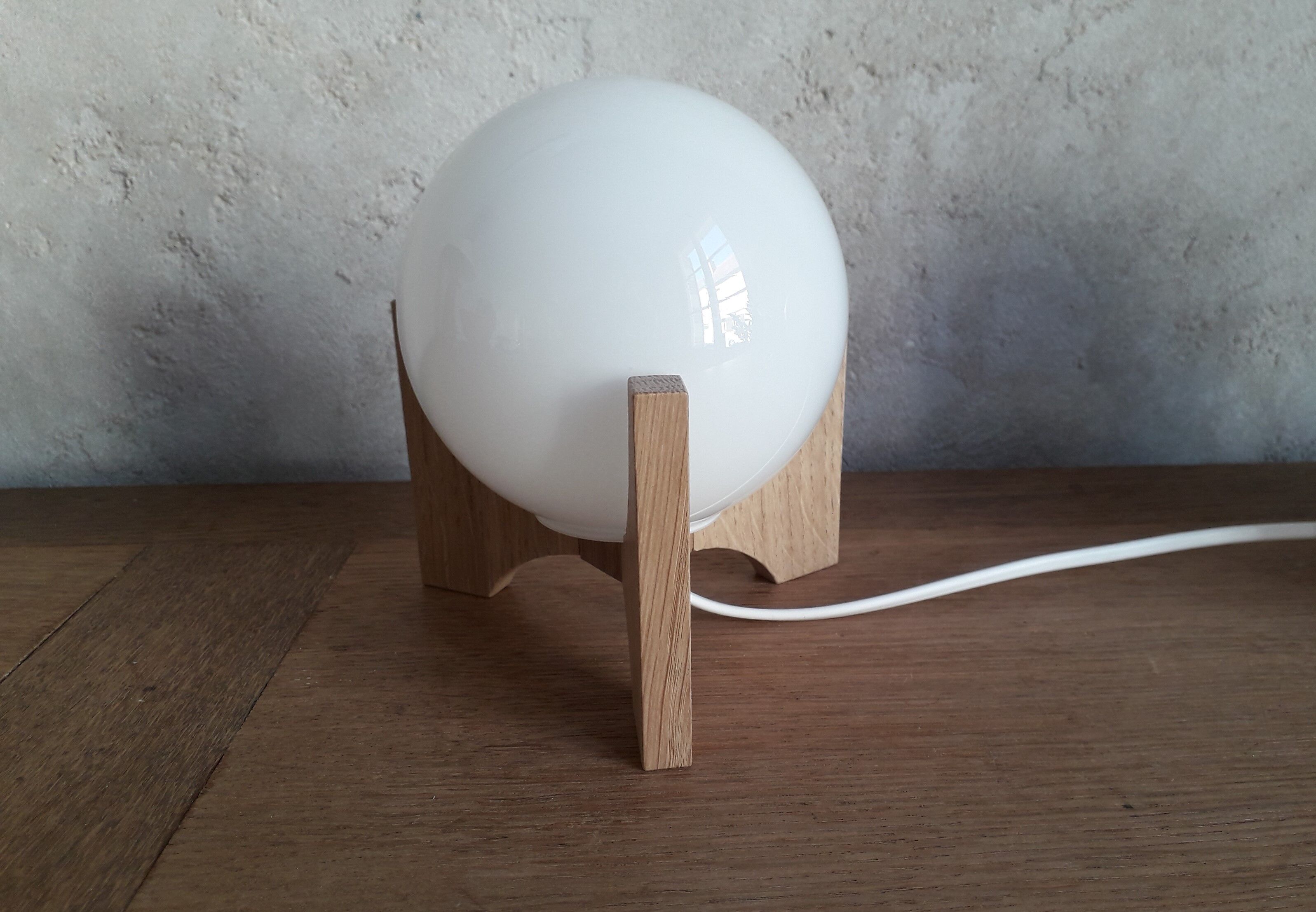 Pair of opaline bedside lamps