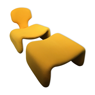 Djinn armchair and footrest by Olivier Mourgue Airborne Edition