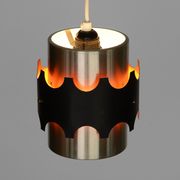Brushed aluminum pendant light by Werner Schou for Coronell Electro. Denmark 1960s