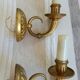 Electrified bronze gold wall sconces... in pairs.