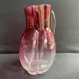 Colored blown glass jug attributed to Legras