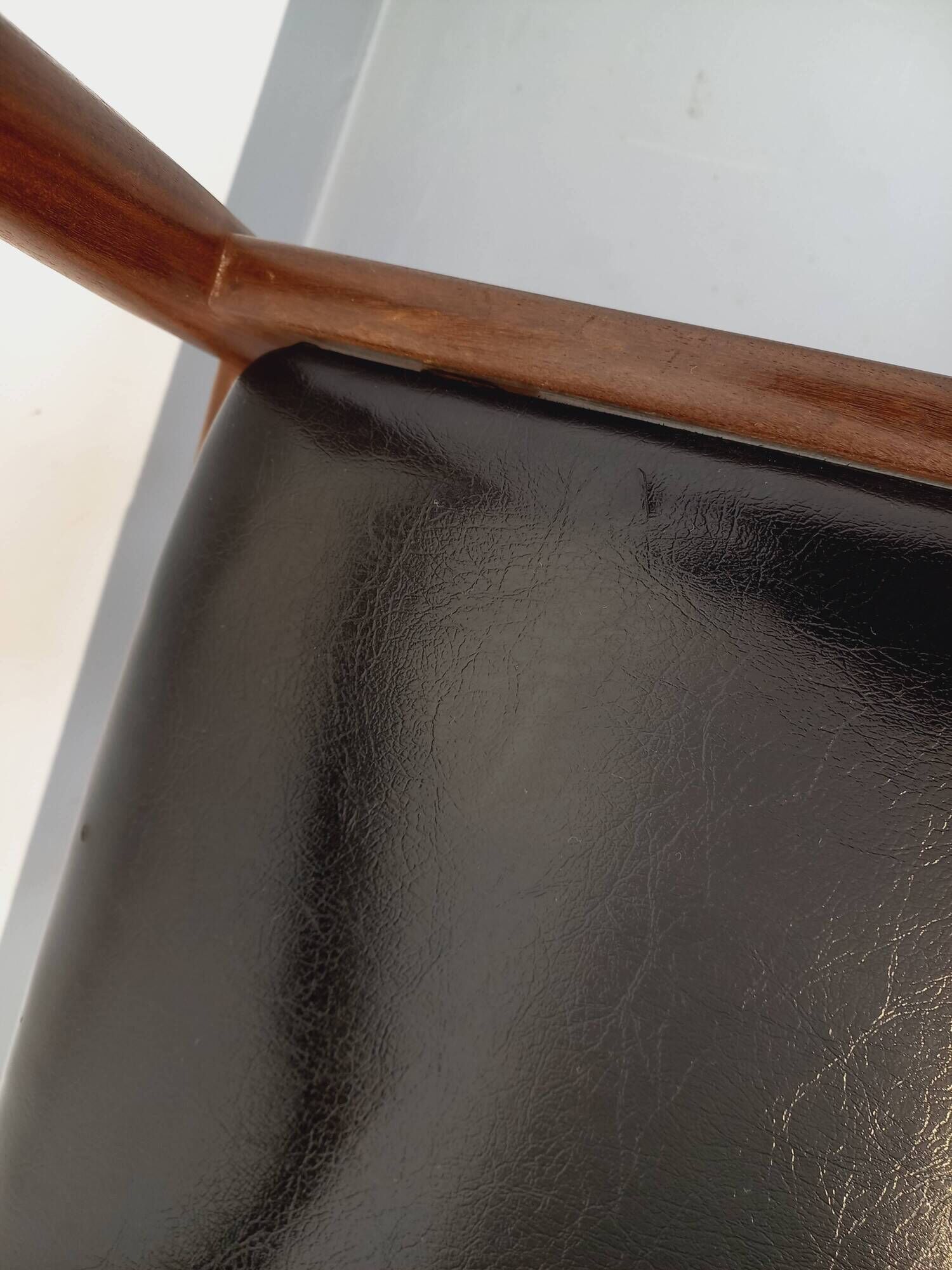 Vintage Scandinavian teak and leatherette chair from the 50s and 60s