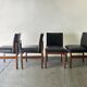 Ensemble de quatre chaises de salle à manger en teck Vanson Peter Hayward d'époque mid-century, noires d'origine.