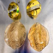 Pair of "Leaf" Murano pink glass wall sconces, Italy, 1970s