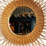 Miroir vintage en rotin