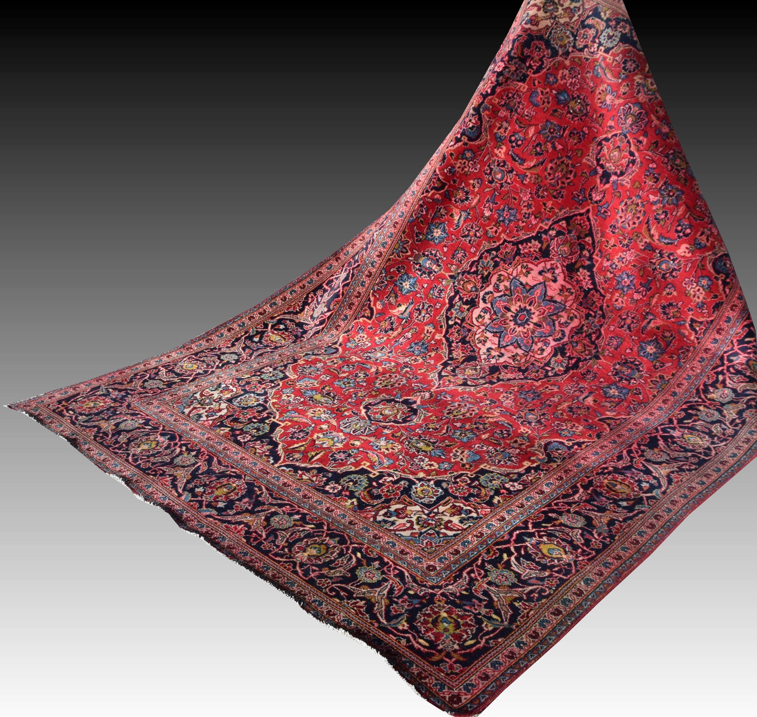 Tapis persan d'orient Iran KASHAN : 1.95 x 320 Mètres