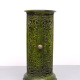 19th Century French Green Enameled Cast Iron Heater Stove