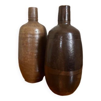Set of two vintage stoneware bottles