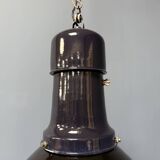 Large black enamel Bauhaus factory lamp