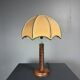 Midcentury brutalist wood turned mushroom table lamp, Charles Dudouyt style