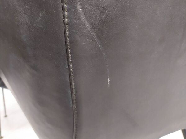 Fauteuils skaï noir vintage