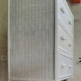 Rattan chest of drawers 70s