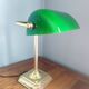 Lampe banquier en laiton et verre vintage