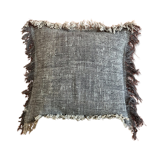 Grey fringe cushion "soho"