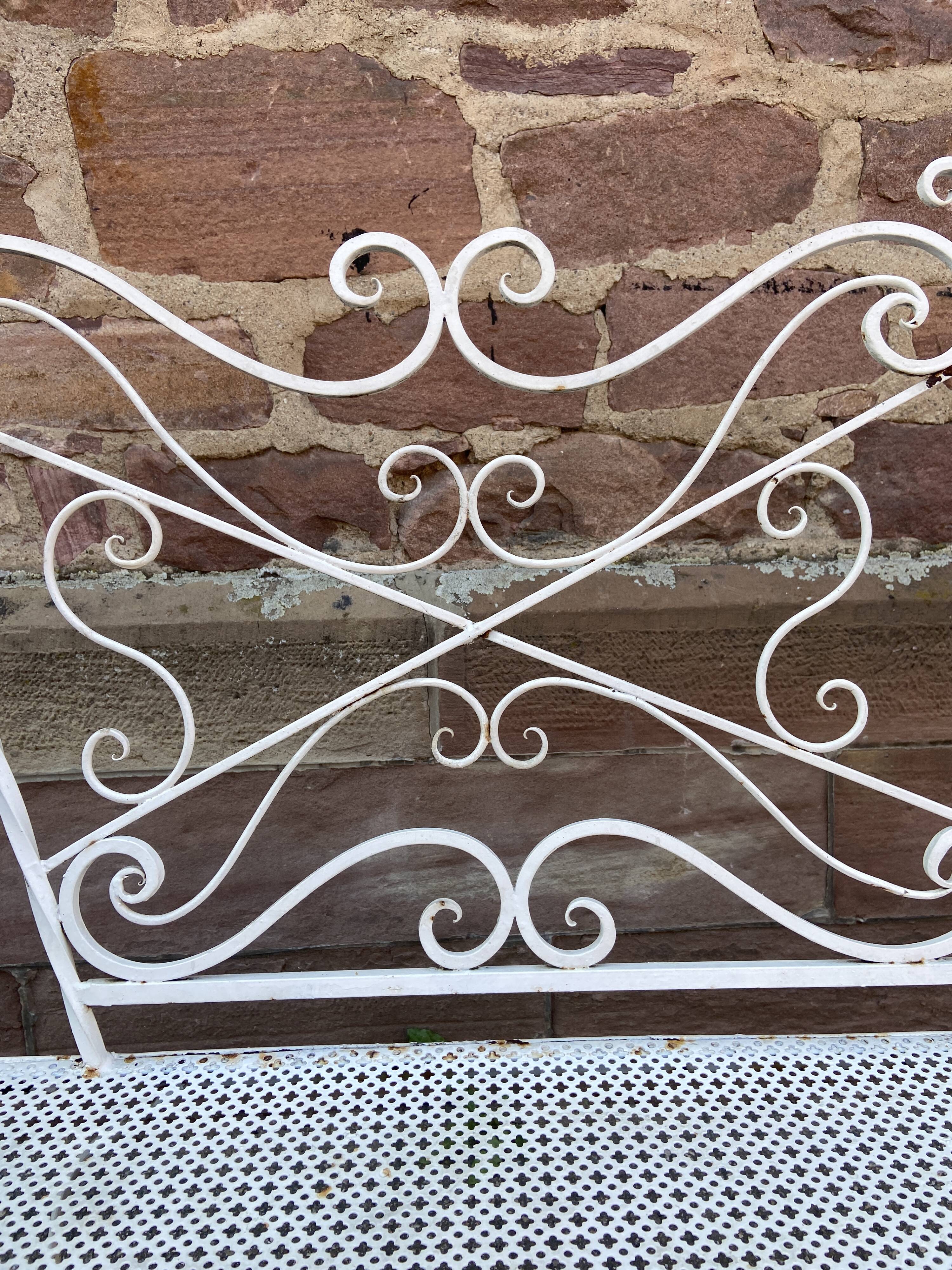 Vintage wrought iron garden bench