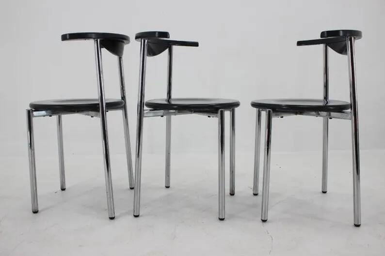 Set of Three Mid Century Dining Chairs, Germany, 1980s