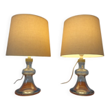 Glass table lamps by Michael Bang for Holmegaard, 1970s, set of 2.
