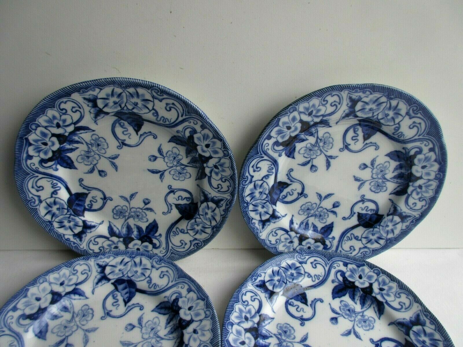 batch of 6 dessert plates Creil Montereau model Flora: Liseron