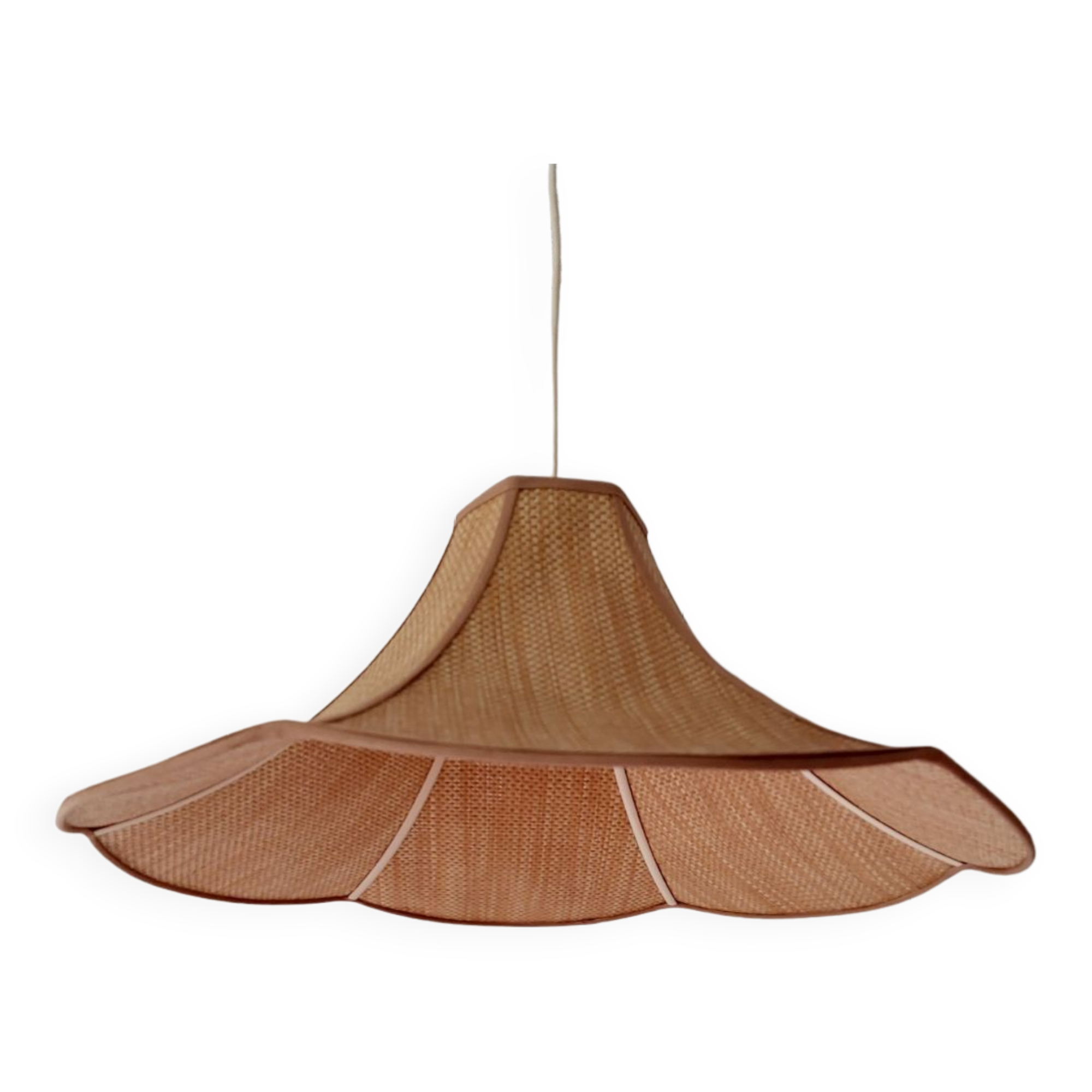 Vintage woven wicker lampshade