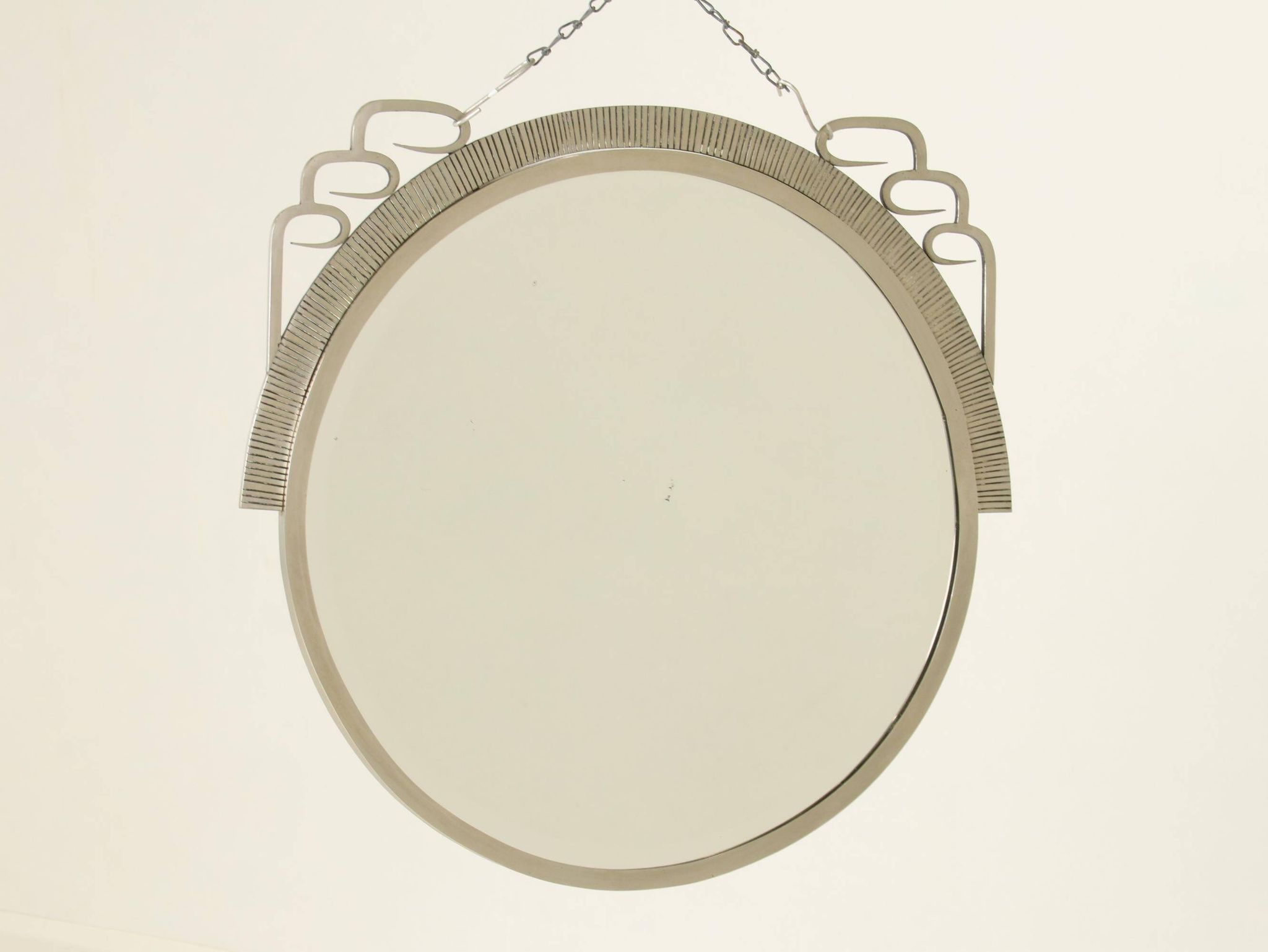 Art Deco Mirror With Hand-Forged Iron Frame, Belgium, 1920s