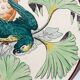 Plat rond à décor de perroquets dans la jungle, circa 1900