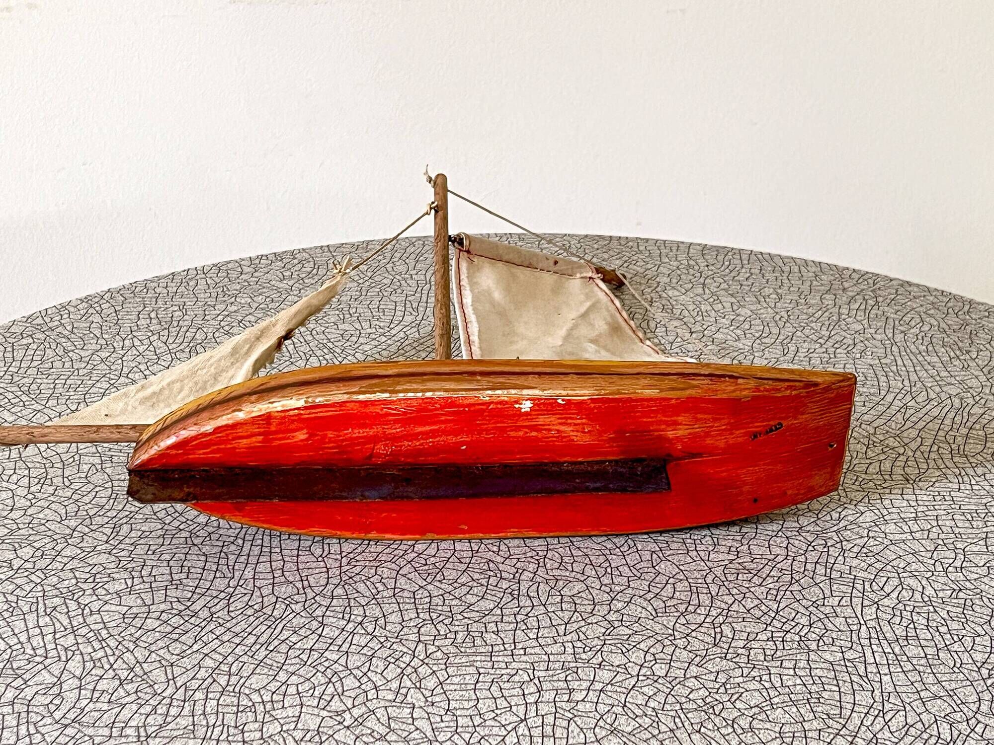 Basin sailing boat from the German brand Greiner, vintage toy.