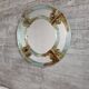 Venetian round mirror in amber murano glass by Mazzega 1960s