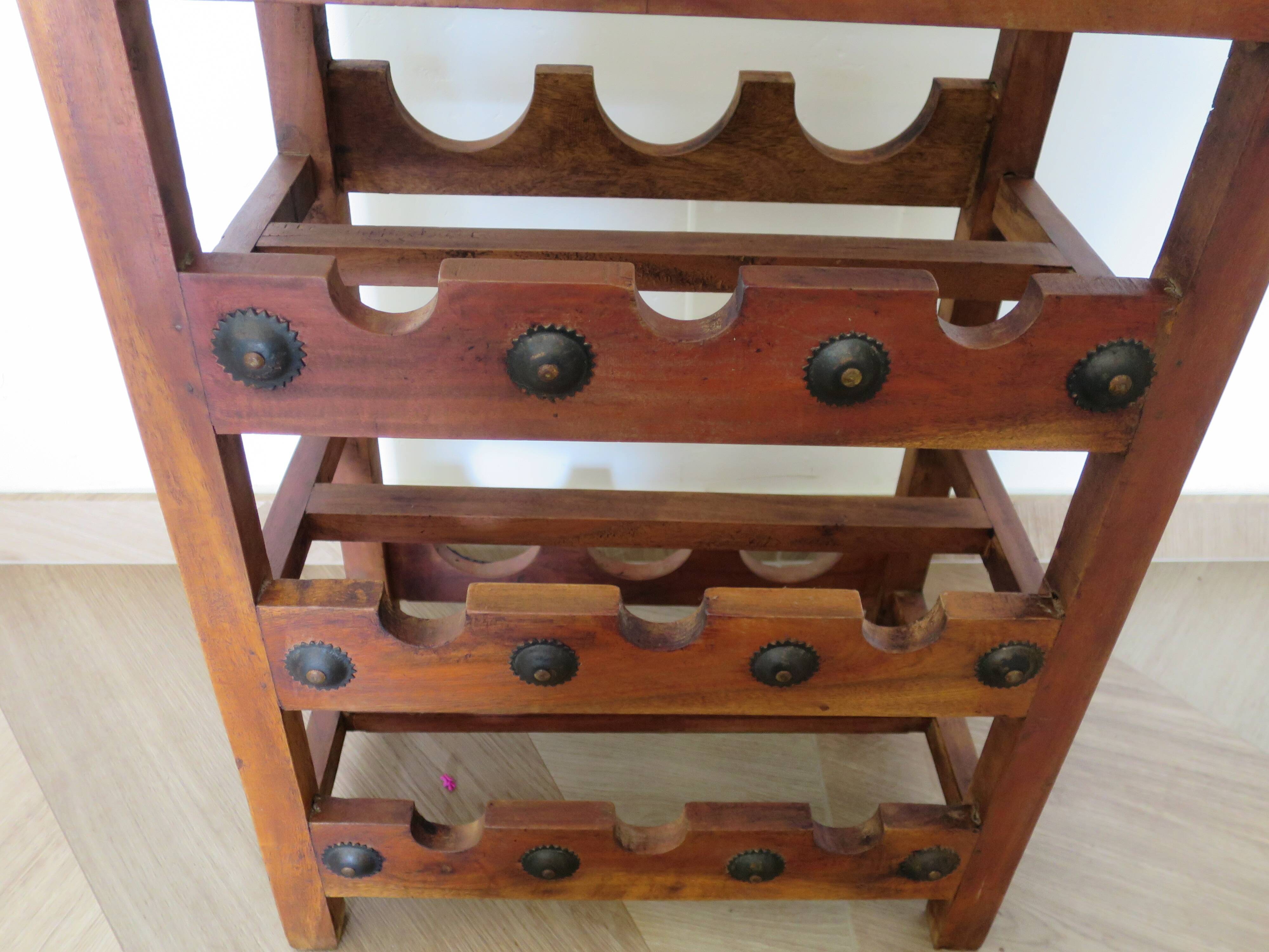 Solid wood wine rack