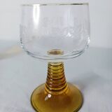 Set of 3 amber glass stemware