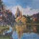 Table HST "Red house by the river" signed C. Normand early XX°