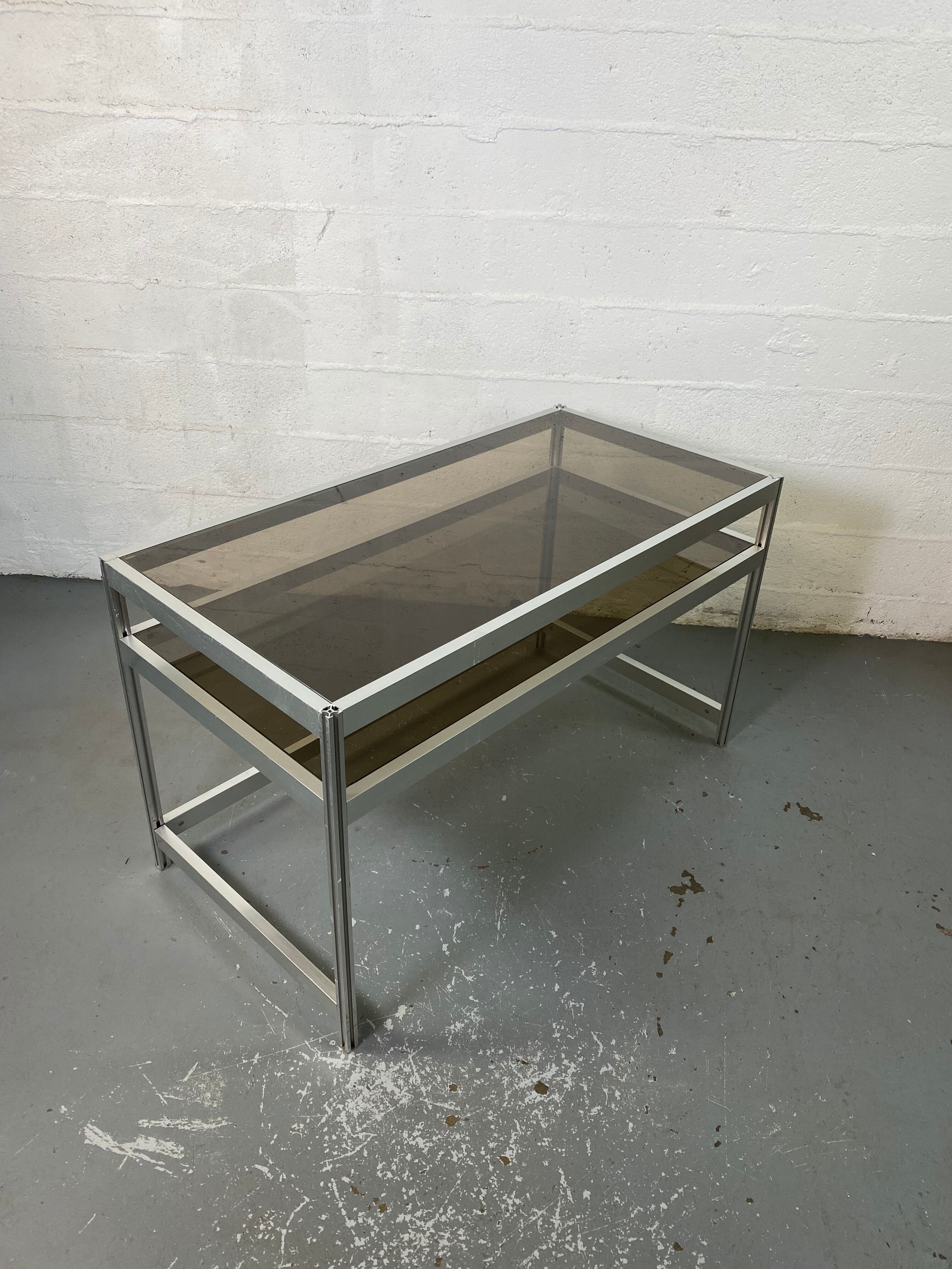 Aluminum and Glass Desk